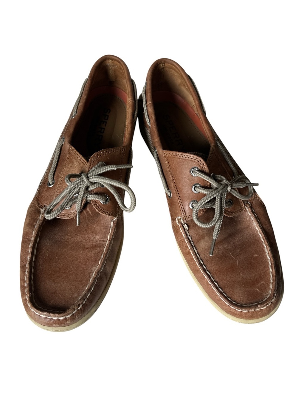 Sperry Top-Sider Billfish 3-Eye Boat Shoes Mens Cognac Leather Loafers Size 11.5